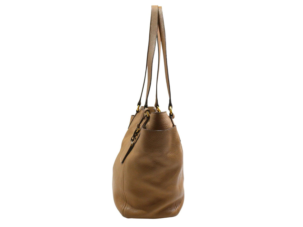 Prada Daino Brown Vitello pebbled texture leather Tote Brown